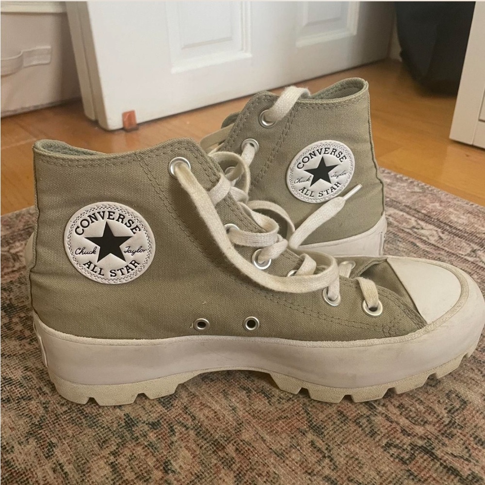 Converse Green and White High-Top Sneakers Canvas Classic